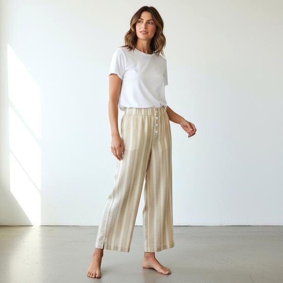 STARS ABOVE Women’s Wide Leg Linen Blend Pants XXL Vacation Beach Festival - Picture 1 of 7